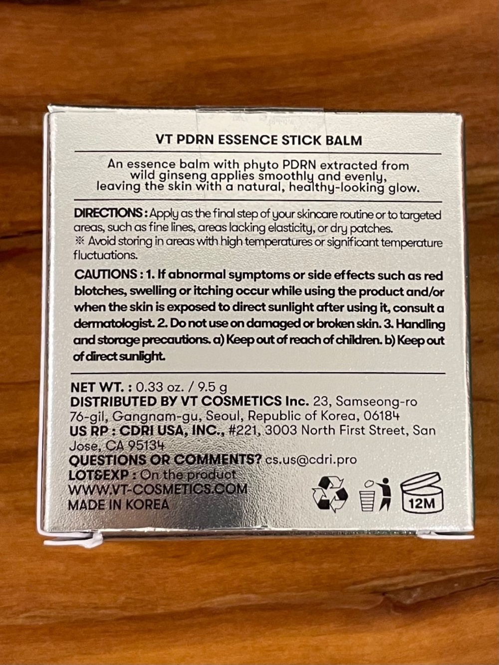 NWT VT COSMETICS PDRN Essence Stick Balm - Glow & Elasticity Care 9.5g - Picture 9 of 13